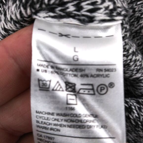 Old Navy Sweater Womens Size Large Black Gray White Long Sleeve Knit Top - Picture 5 of 5